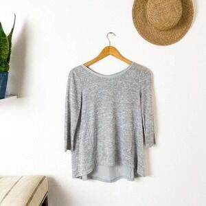LC Lauren Conrad Gray Long Sleeve Blouse S Small